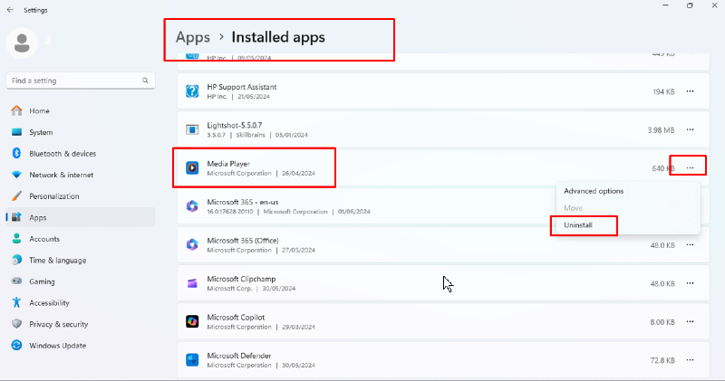 uninstall newly installed app: computer mouse not working on windows
