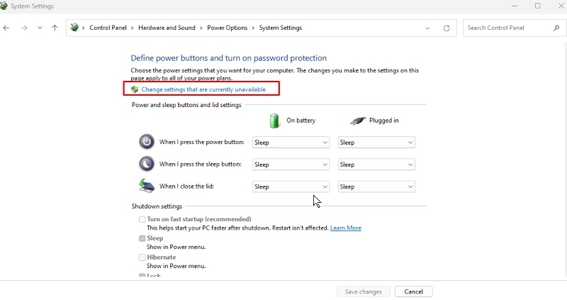 change power settings to fix slow startup on windows