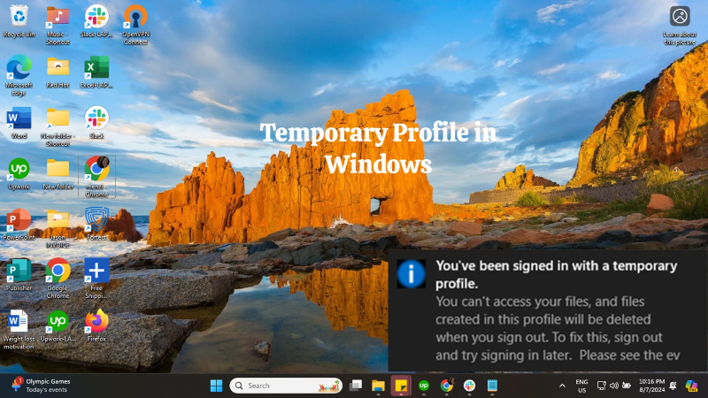 Temporary Profile in Windows